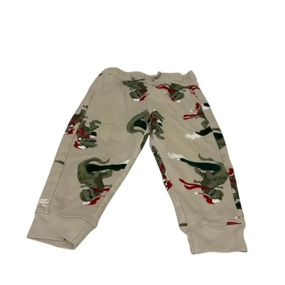 Carters 2 piece Christmas festive dinosaur print size 2T